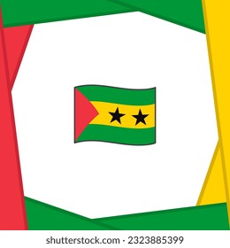 Sao Tome And Principe Flag Abstract Background Design Template. Sao Tome And Principe Independence Day Banner Social Media Post. Banner