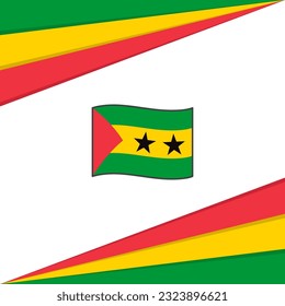 Sao Tome And Principe Flag Abstract Background Design Template. Sao Tome And Principe Independence Day Banner Social Media Post. Design