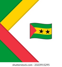 Sao Tome And Principe Flag Abstract Background Design Template. Sao Tome And Principe Independence Day Banner Social Media Post. Illustration