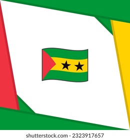 Sao Tome And Principe Flag Abstract Background Design Template. Sao Tome And Principe Independence Day Banner Social Media Post. Independence Day