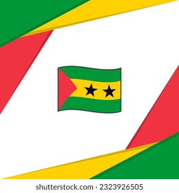 Sao Tome And Principe Flag Abstract Background Design Template. Sao Tome And Principe Independence Day Banner Social Media Post