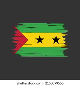 Sao Tome and Principe Flag Brush. National Flag