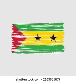 Sao Tome and Principe Flag Brush. National Flag