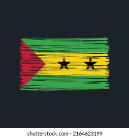 Sao Tome and Principe Flag Brush. National Flag