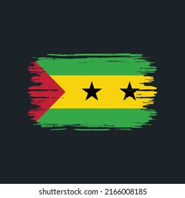 Sao Tome and Principe Flag Brush. National Flag