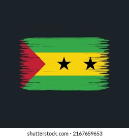 Sao Tome and Principe Flag Brush Strokes. National Flag