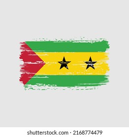Sao Tome and Principe Flag Brush. National Flag