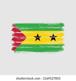 Sao Tome and Principe Flag Brush. National Flag
