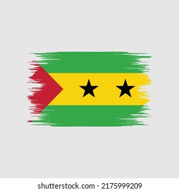 Sao Tome and Principe Flag Brush. National Flag