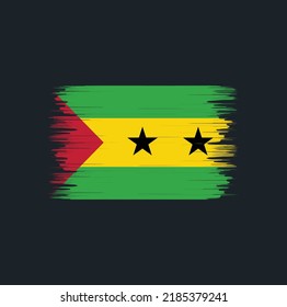 Sao Tome and Principe Flag Brush. National Flag