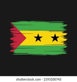 Sao Tome and Principe Flag Brush. National Flag
