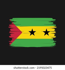 Sao Tome and Principe Flag Brush. National Flag