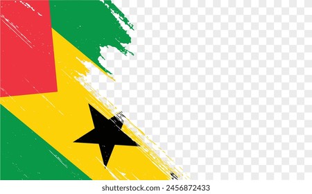 Sao Tome and Principe flag brush paint textured isolated  on png or transparent background. vector illustration