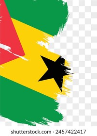 Sao Tome and Principe flag brush paint textured isolated  on png or transparent background. vector illustration