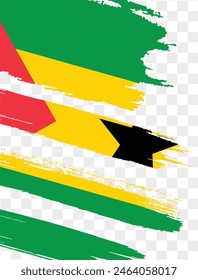 Sao Tome and Principe flag brush paint textured isolated  on png or transparent background. vector illustration