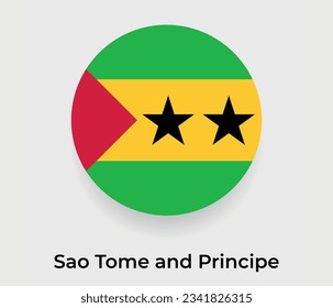 Sao Tome and Principe flag bubble circle round shape icon vector illustration