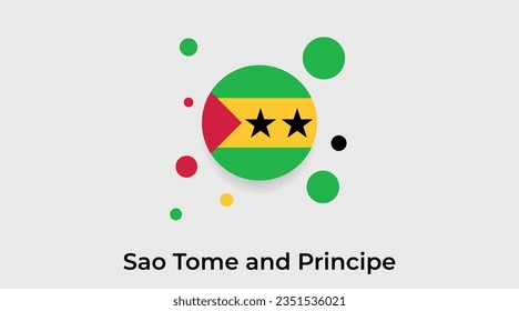 Sao Tome and Principe flag bubble circle round shape icon colorful vector illustration