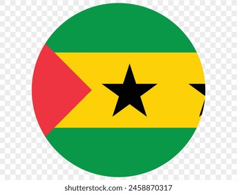 Sao Tome and Principe flag button on png or transparent background. vector illustration. 