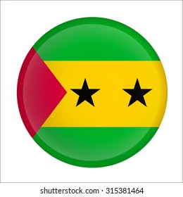 sao tome and principe flag button on white