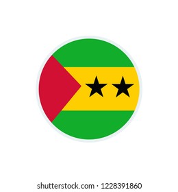 Sao Tome and Principe flag. Sao Tome and Principe circle flag.