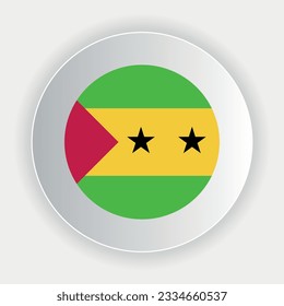 Sao tome and principe flag in circle shape. official colors and proportions correctly. Vector illustration. eps 10.