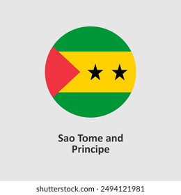 Sao Tome and Principe flag design vector illustration on a gray background for graphic and web design.