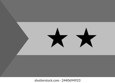 Sao Tome and Principe flag - greyscale monochrome vector illustration. Flag in black and white