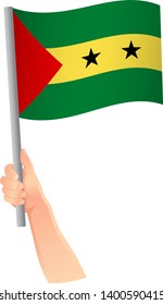 Sao Tome and Principe flag in hand icon