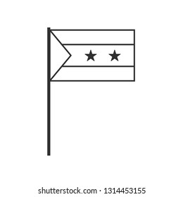 Sao Tome and Principe flag icon in black outline flat design. Independence day or National day holiday concept.