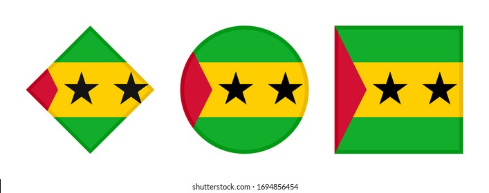 sao tome and principe flag icon set, isolated on white background