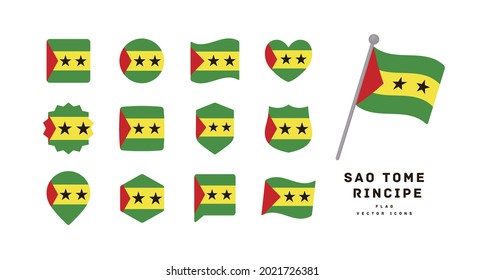 Sao tome Principe flag icon set vector illustration	
