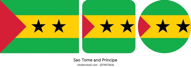 Sao Tome and Principe flag icon set . icons collection