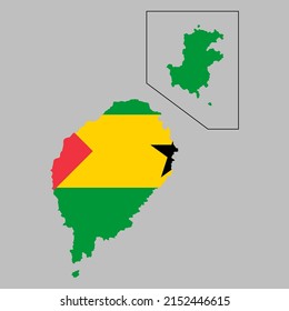 Sao Tome Principe Flag Inside Map Stock Vector (Royalty Free ...