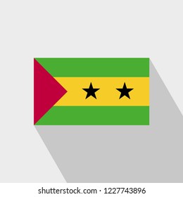 Sao Tome and Principe flag Long Shadow design vector