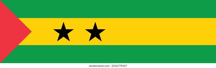 SAO Tome and Principe flag long banner digital vector illustration