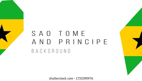 Sao Tome and Principe flag map background. The flag of the country in the form of borders. Stock vector illustration isolated on white background.