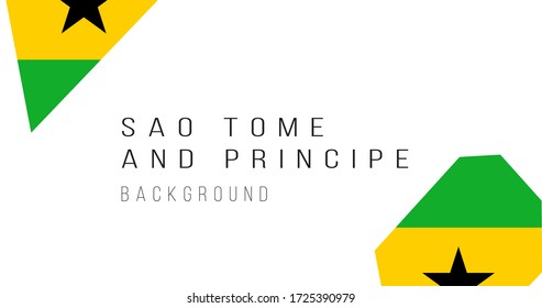 Sao Tome and Principe flag map background. The flag of the country in the form of borders. Stock vector illustration isolated on white background.