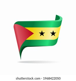 Sao Tome and Principe flag map pointer layout. Vector illustration.