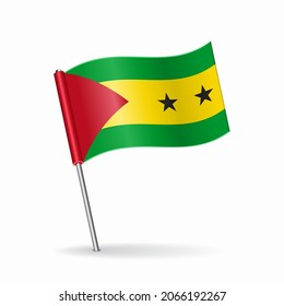Sao Tome and Principe flag map pointer layout. Vector illustration.