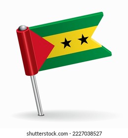 Sao Tome and Principe flag map pointer layout. Vector illustration.