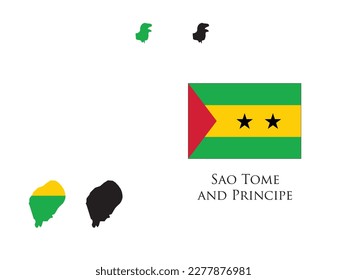 sao tome and principe flag and map illustration vector 