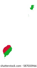 Sao Tome and Principe flag map