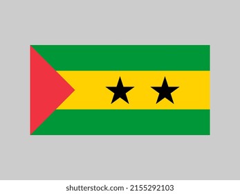 Sao Tome and Principe flag, official colors and proportion. Vector illustration.