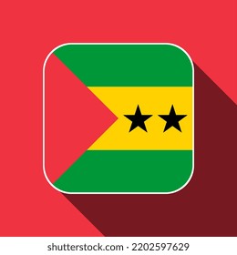Sao Tome and Principe flag, official colors. Vector illustration.