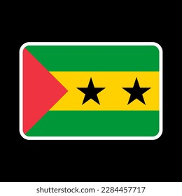Sao Tome and Principe flag, official colors and proportion. Vector illustration.