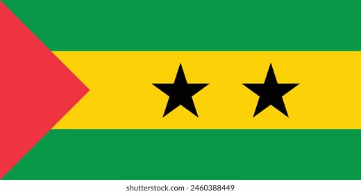 Sao Tome and Principe flag official  isolated on white background. vector illustration. 