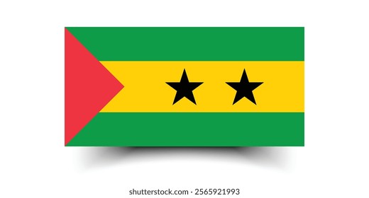 Sao Tome and Principe flag official size and color standards vector illustration