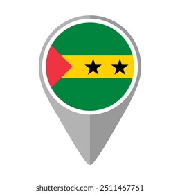 Bandeira de São Tomé e Príncipe no Pin de Localização