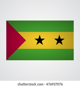 Sao Tome and Principe flag on a gray background. Vector illustration