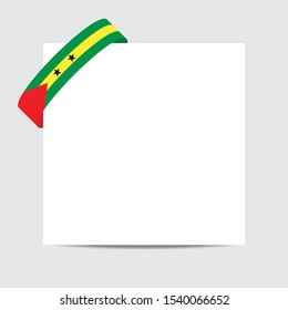 Sao Tome and Principe  flag. Sao Tome and Principe  patriotic banner with space for text. Happy Independent Day. Template of greeting card, 